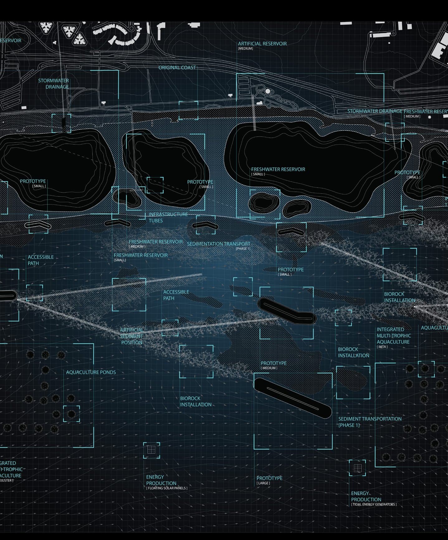 Exhibited plan study — a coast drawn as a system